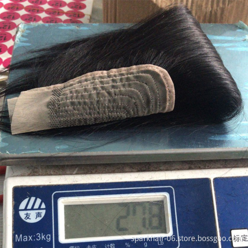 Cheap Remy Brazilian 100% Human Hair Natural Black  4x4x1 T-Part Closure Brazilian Human Hair Closure 100% Raw Virgin Hairs
